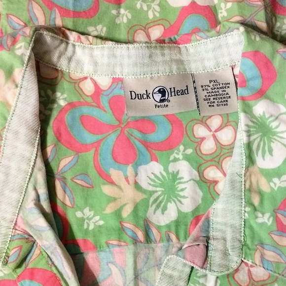 Duck Head floral retro top shirt sz XL petite *F - Picture 3 of 4